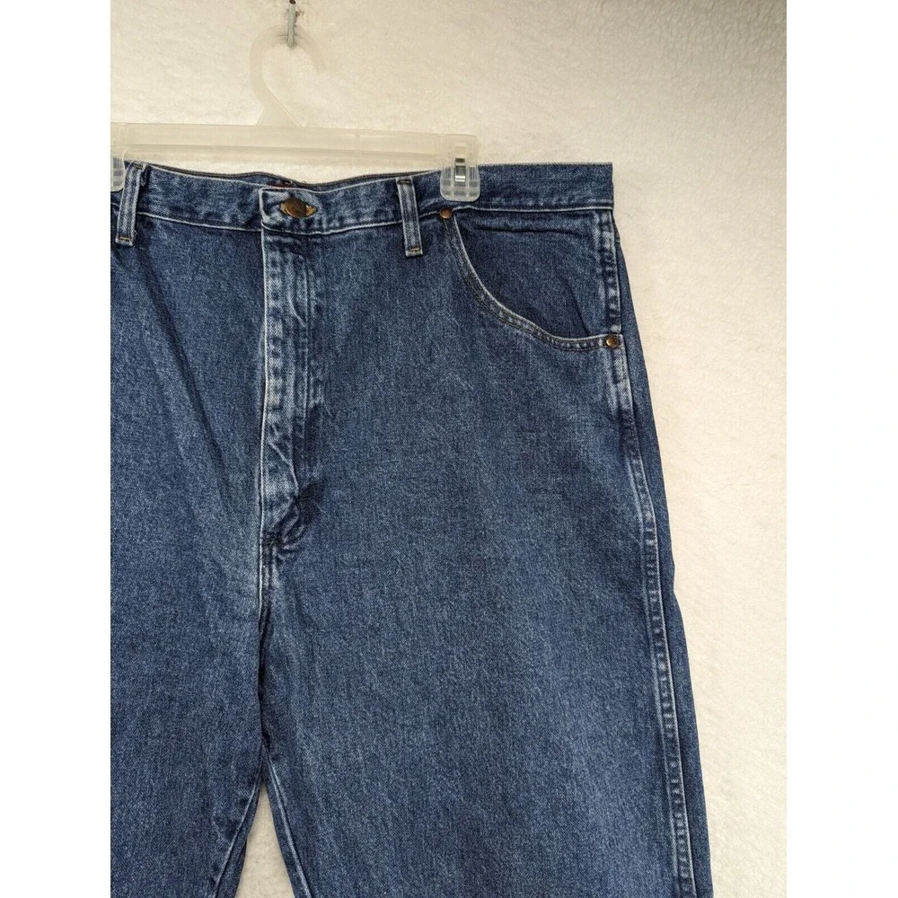 Wrangler 31 Jeans Mens‎ 42x34 Blue Denim Relaxed Cowboy Workwear 31MWZGK